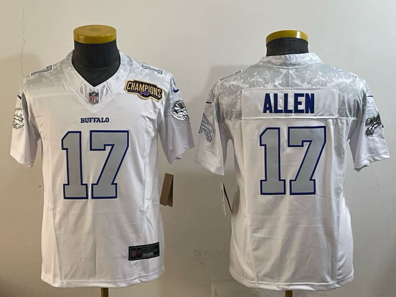Youth 2025 Buffalo Bills #17 Allen white 5th generation Throwback Nike Limited NFL Jersey style 05